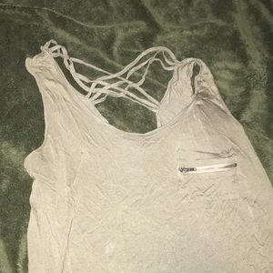 Olive green detailed back tank